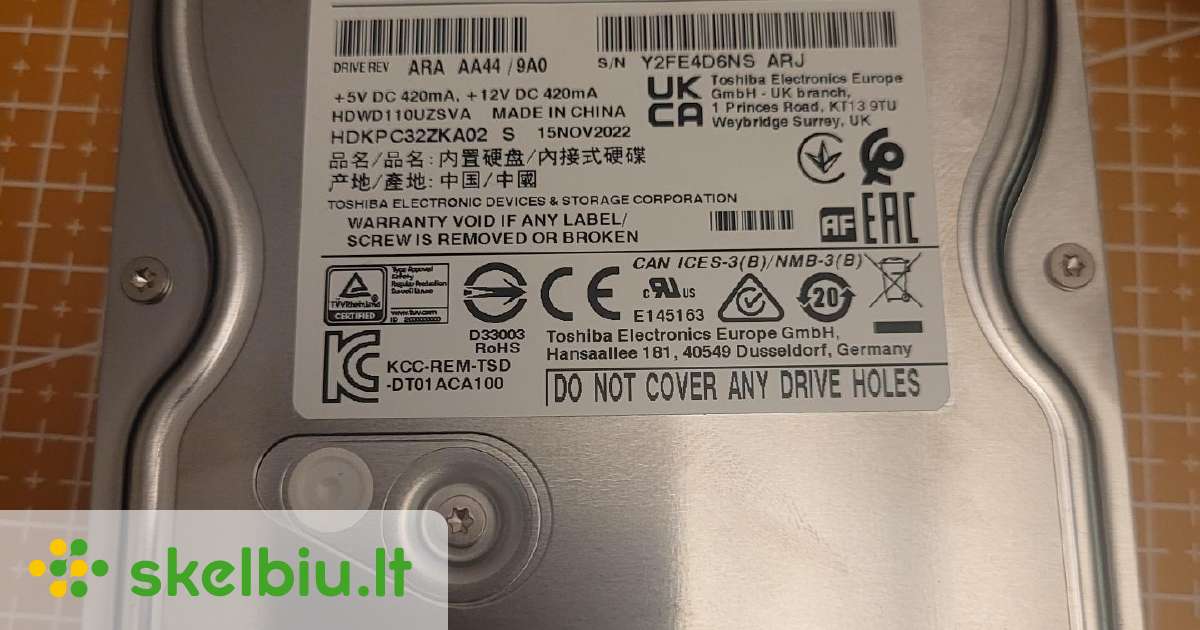 Toshiba HDD 1 TB Skelbiu Lt