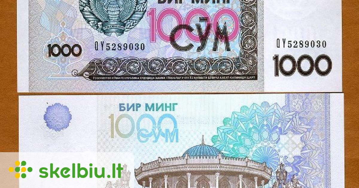 Uzbekija 1000 Sum 2001m. P82 Unc - Skelbiu.lt
