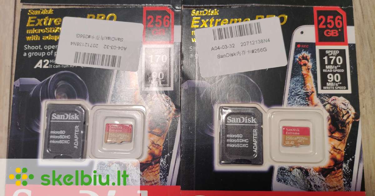 sandisk extreme pro 256gb skelbimai - Skelbiu.lt