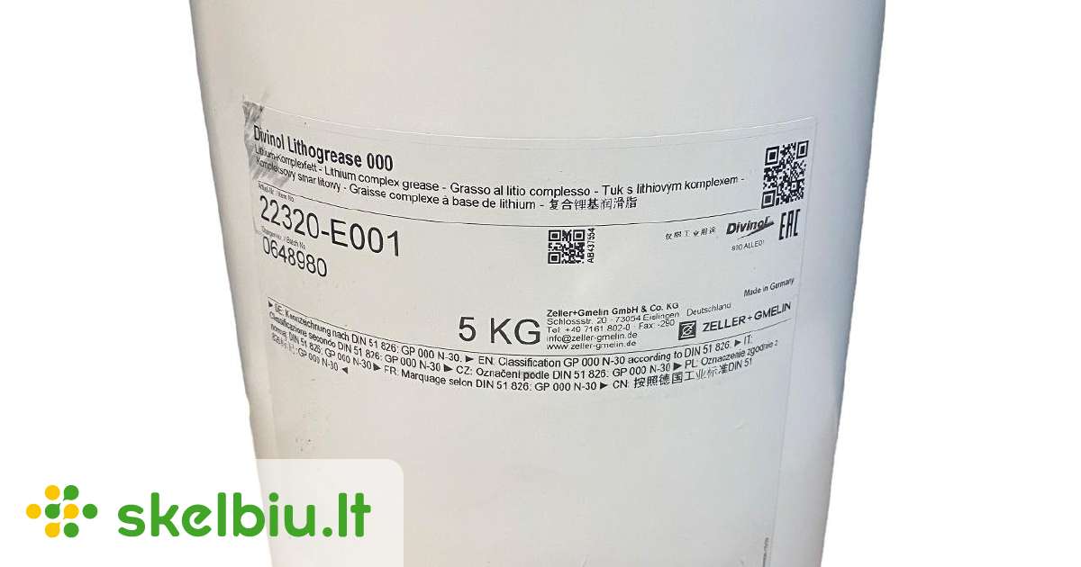 Centrinio tepimo tepalas Divinol Lithogrease 000 - Skelbiu.lt