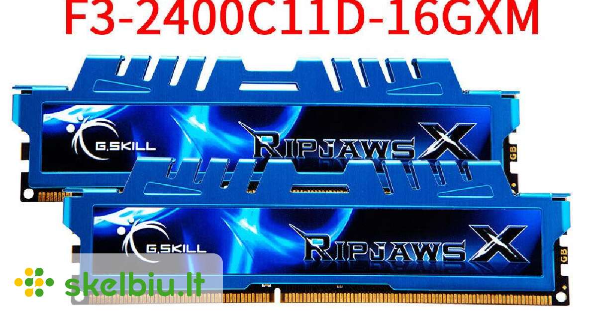 G Skill Ripjaws X Series 16gb 2 X 8gb G.skill Ripjaws X Ddr3-2400mhz 16gb (2 x 8gb) - Skelbiu.lt