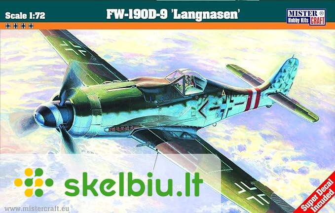 Focke Wulf Fw 190d 9 Modeliukas 172 Mistercraft Skelbiult 0127