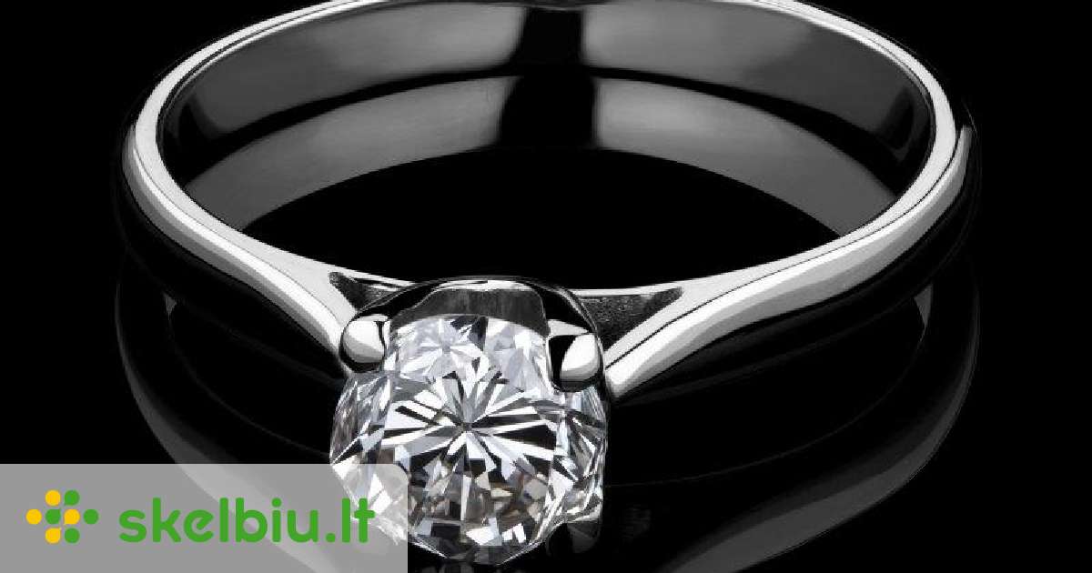 Balto Aukso Sužadėtuvių Žiedas Su Deimantu 0.75ct - Skelbiu.lt