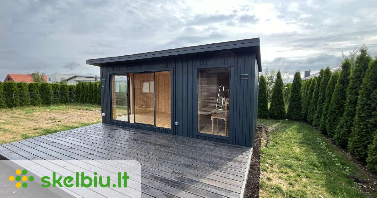 Pirtis sauna 3x6+ terasa karkasine pirtis - Skelbiu.lt