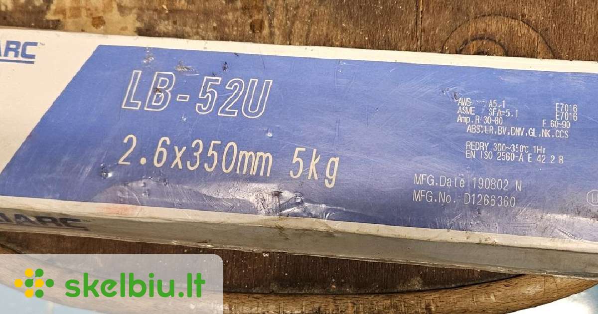 Suvirinimo elektrodai Kobelco Familiarc Lb-52u 2.6 - Skelbiu.lt
