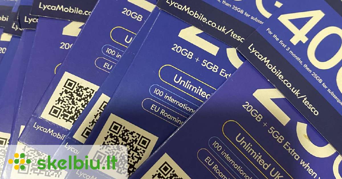 UK sim kortele Lycamobile - Skelbiu.lt