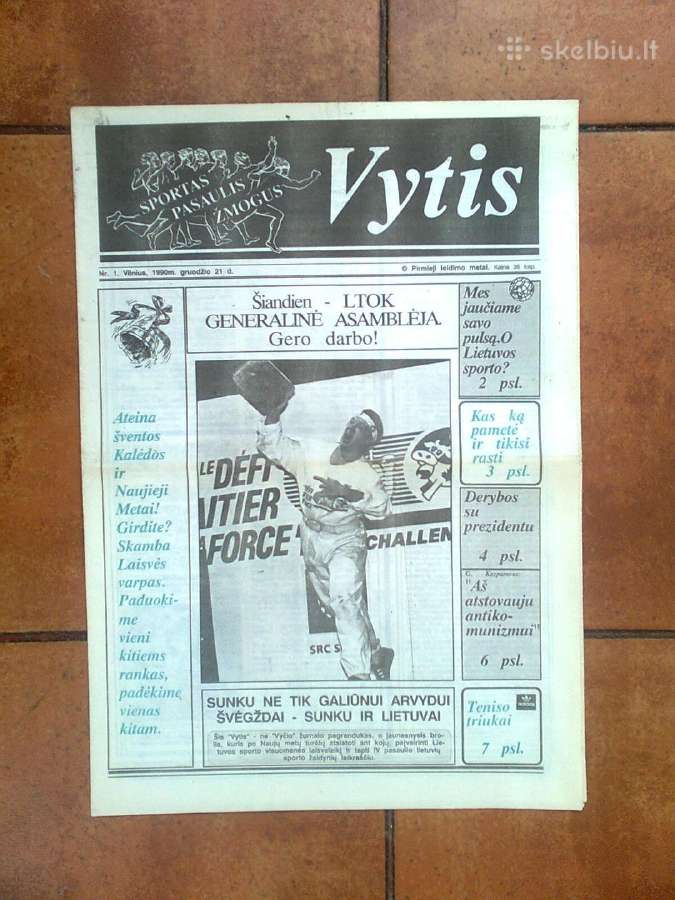 Sporto laikraštis "Vytis" 1990 metai - nuotraukos Nr. 2