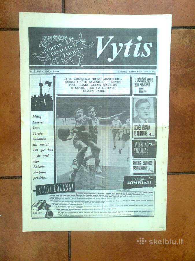 Sporto laikraštis "Vytis" 1990 metai - nuotraukos Nr. 4