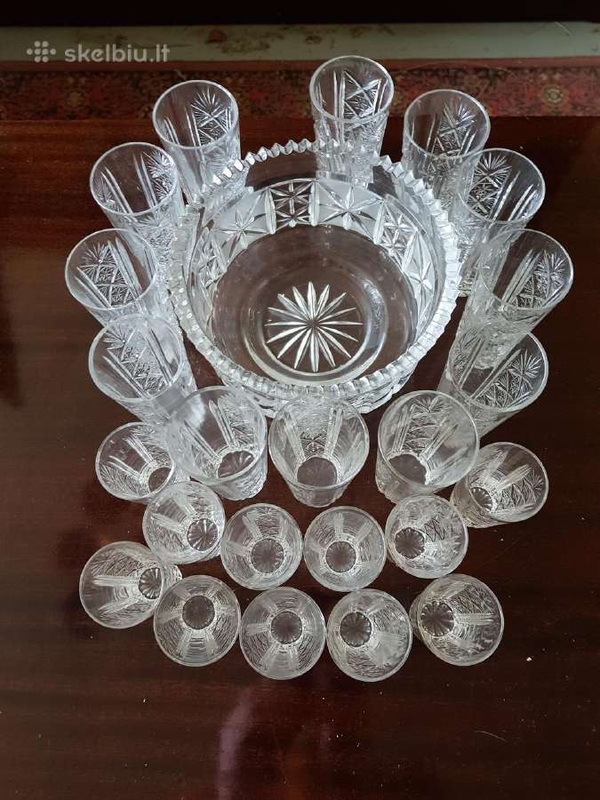 Unikalus krištolo indų rinkinys (24 vnt.)