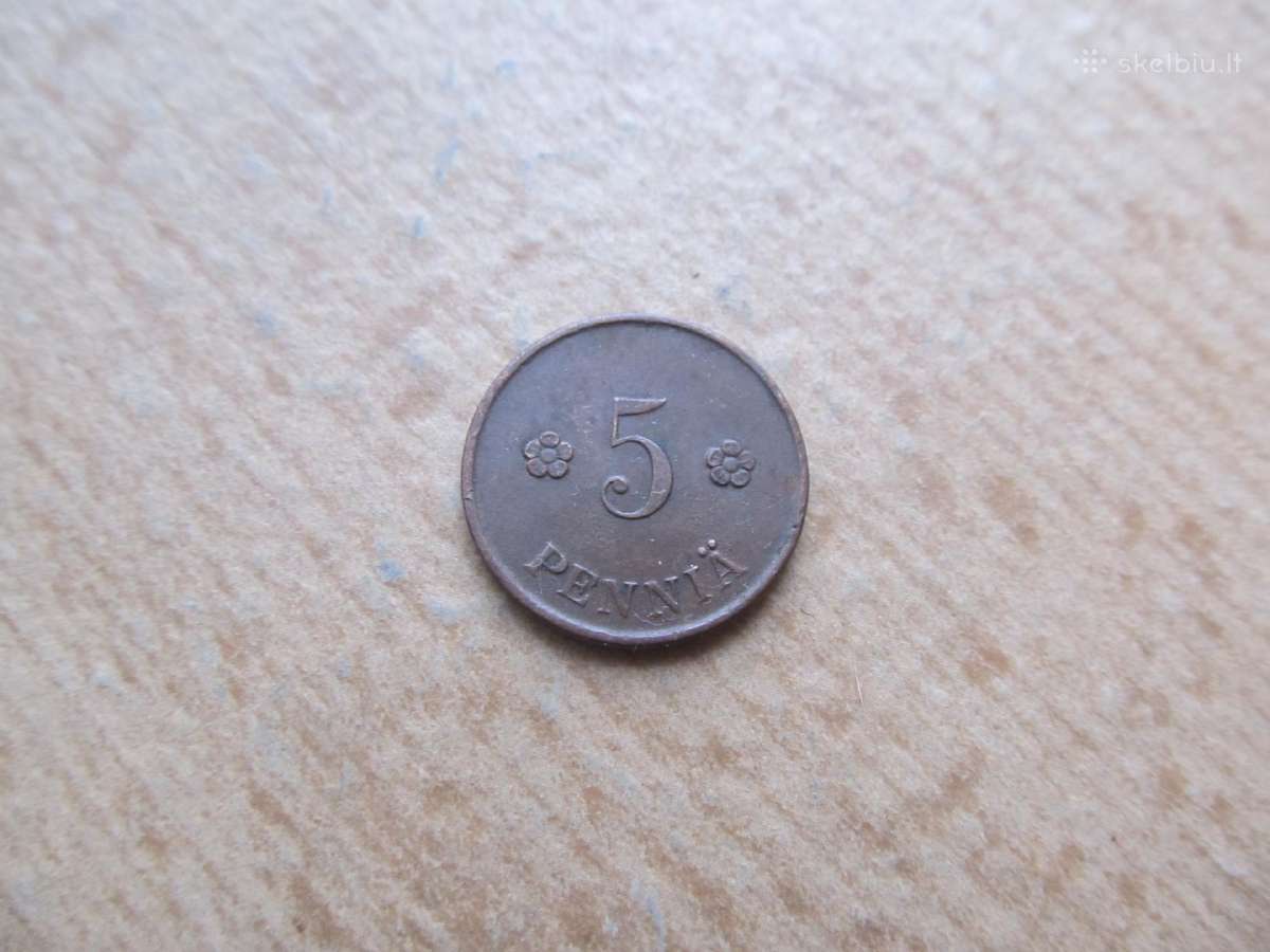 5 pennia , Suomija , 1918, 1922 - nuotraukos Nr. 3