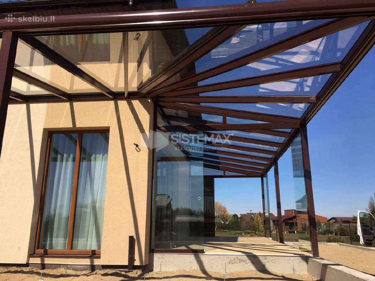Terasų stiklinimas, stoginės, verandos - nuotraukos Nr. 16