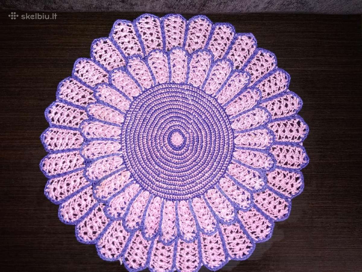 Nertų servetėlių pora, rausva-violetinė - nuotraukos Nr. 3