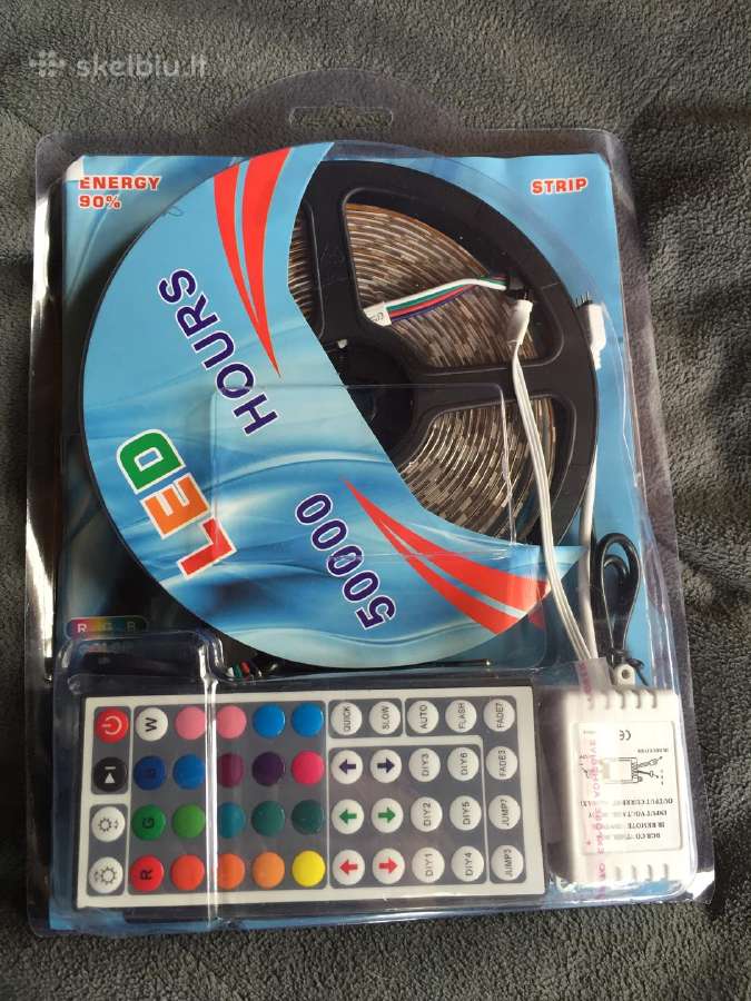 Rgb spalvota LED juosta 5m/10m.rgb priedai jungtys