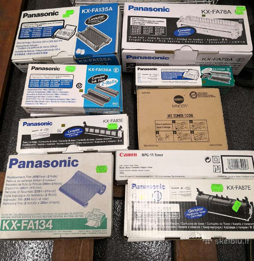 Panasonic terminės plevelės ir kartridžai, kasetės
