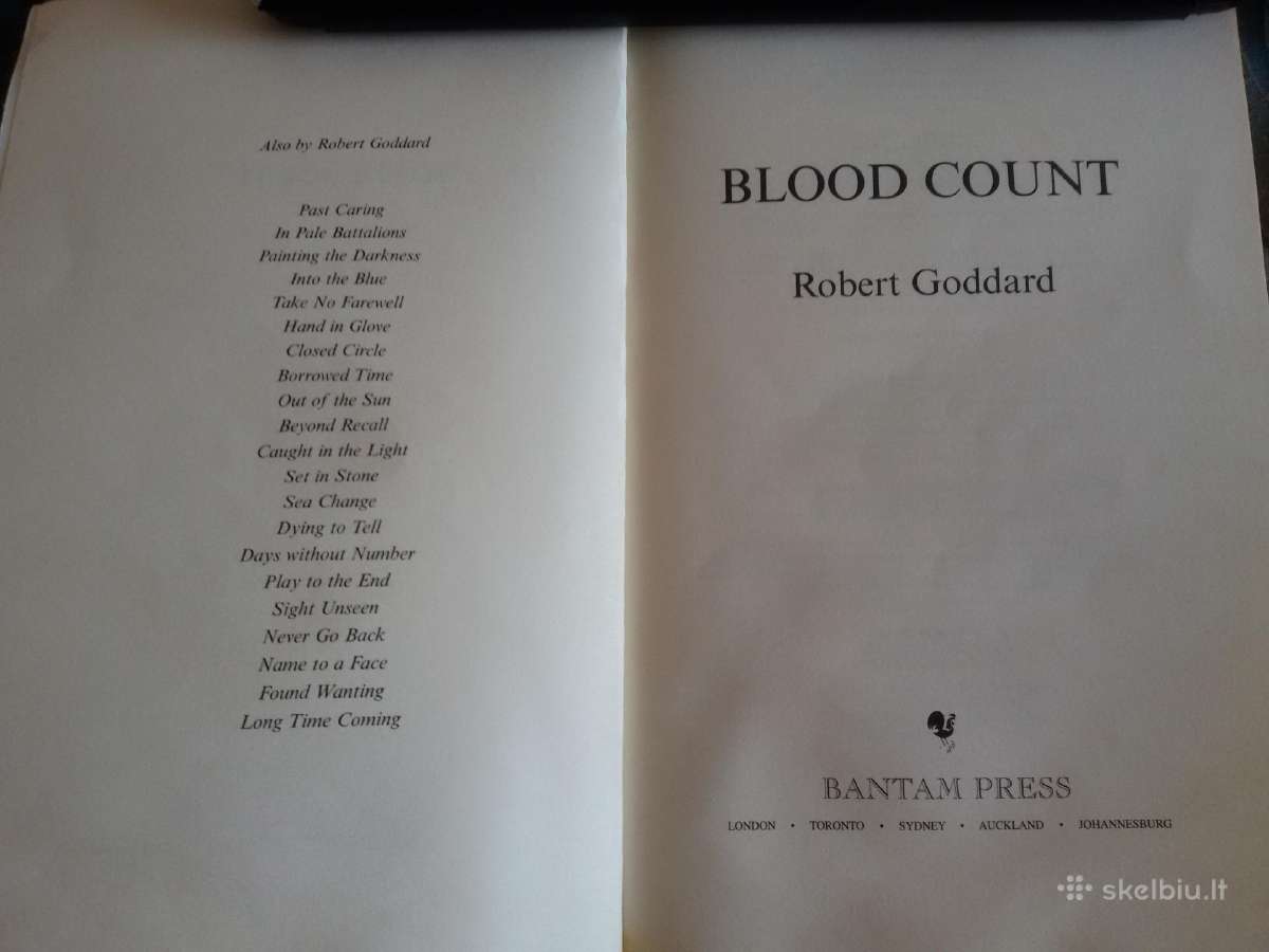 "Blood Count" Robert Goddard 2011m. - nuotraukos Nr. 3