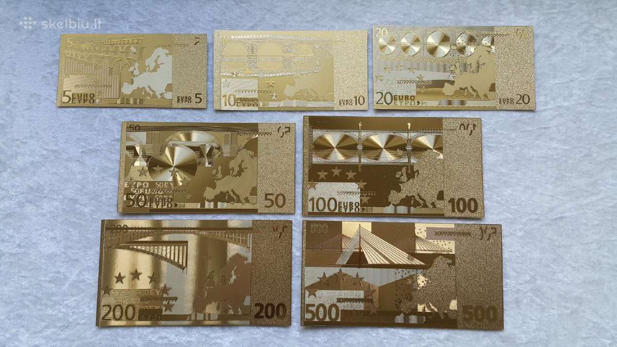Suvenyriniai aukso spalvos euro banknotai - nuotraukos Nr. 4