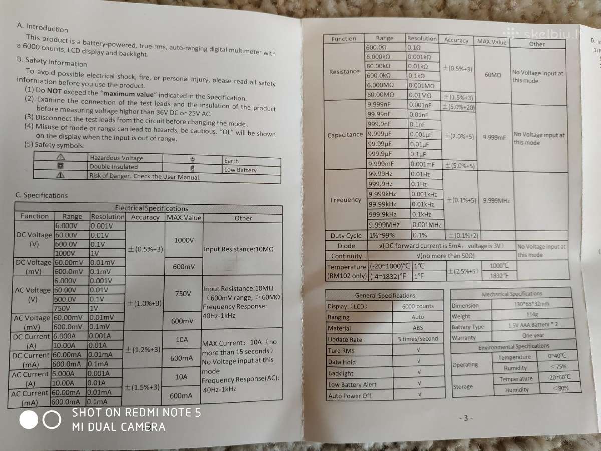 Multimetras richmeters rm102 - nuotraukos Nr. 2