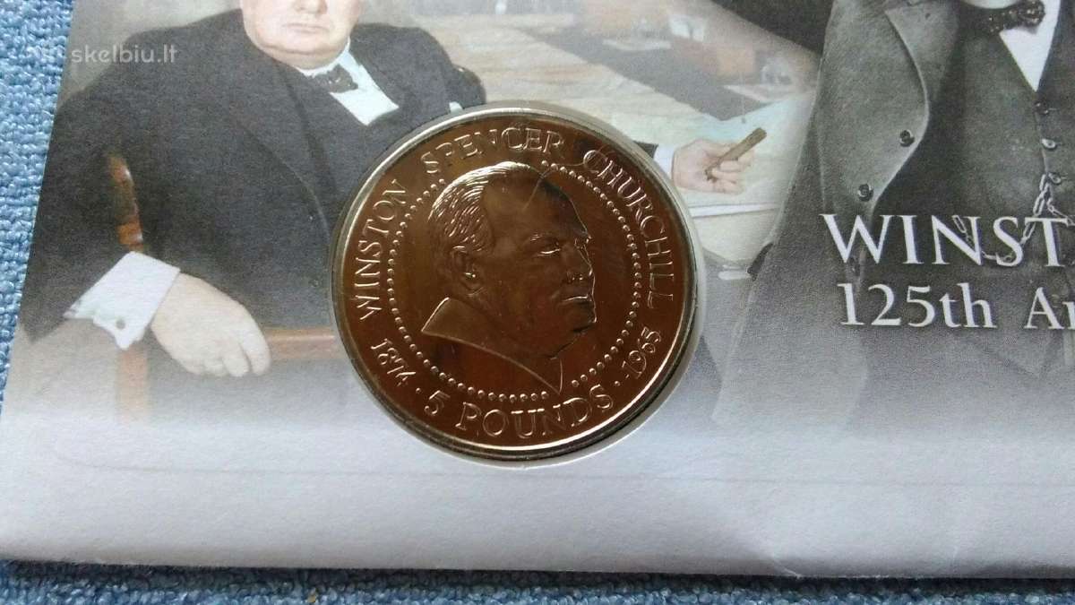 Moneta , Guernsey, 1999m. 5 svarai , cu-ni