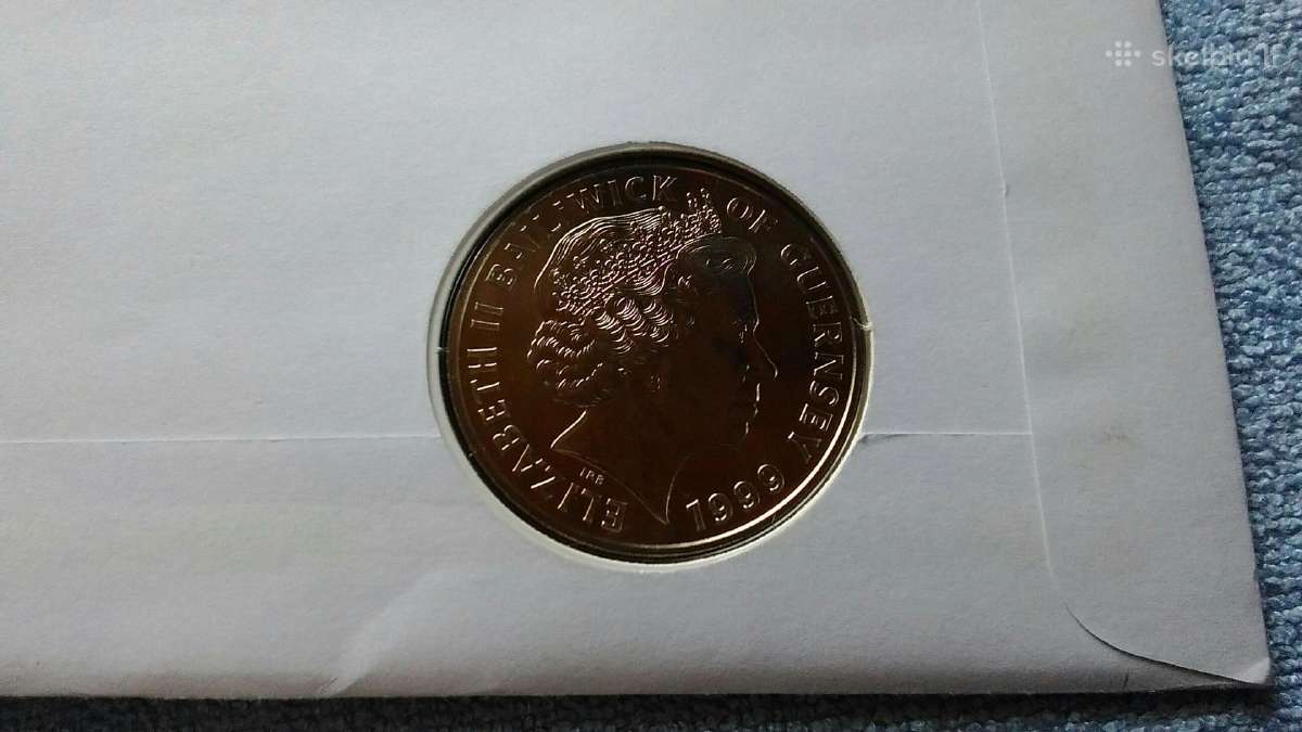Moneta , Guernsey, 1999m. 5 svarai , cu-ni - nuotraukos Nr. 2