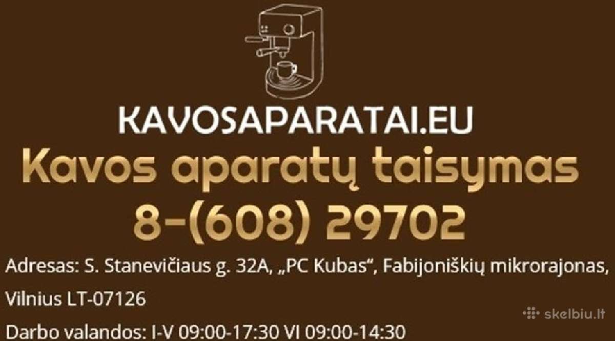 Kavos aparatų remontas Fabijoniškėse - nuotraukos Nr. 3