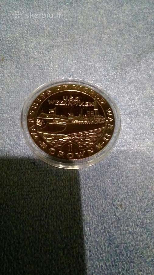 Moneta , Gibraltar , 1993 m. 1 crown , cu-ni