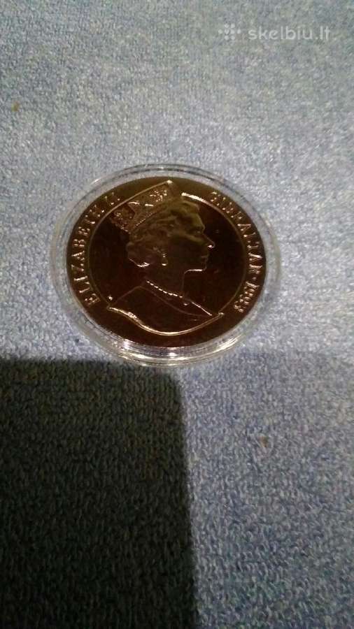 Moneta , Gibraltar , 1993 m. 1 crown , cu-ni - nuotraukos Nr. 2