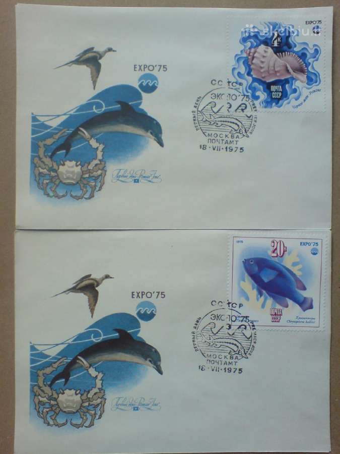 Vokai delfinai fauna (6vnt.) - 1975m. - nuotraukos Nr. 2