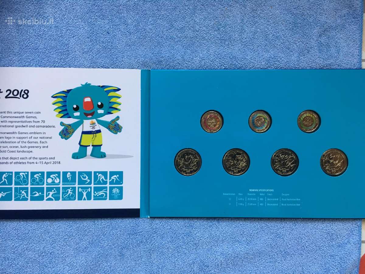 Monetu rinkinys, Australija, 2018m, 7 vnt