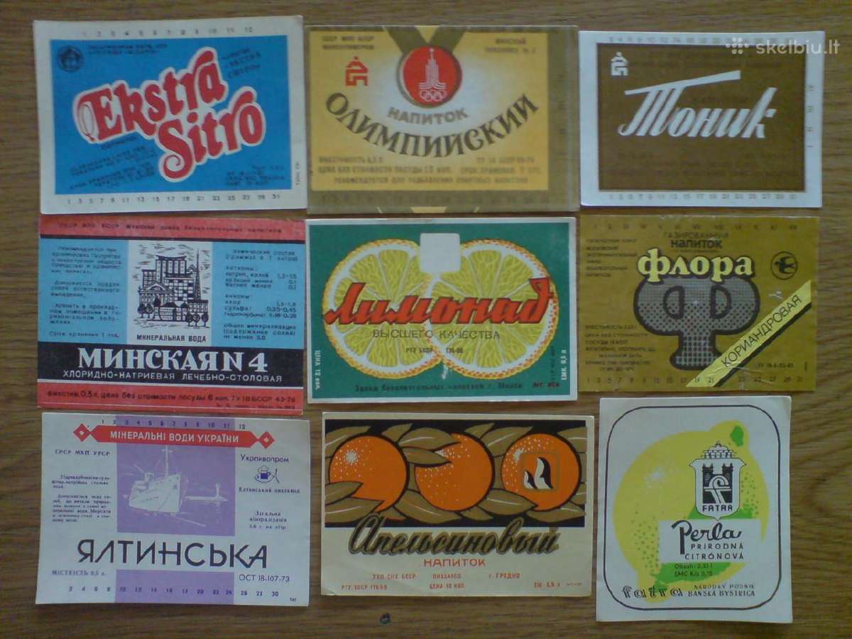 Senos limonado - gėrimų etiketės -2