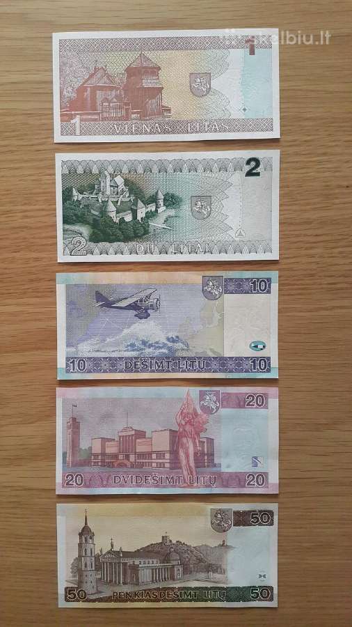 Unc (bankinio stovio) litai banknotai - nuotraukos Nr. 2