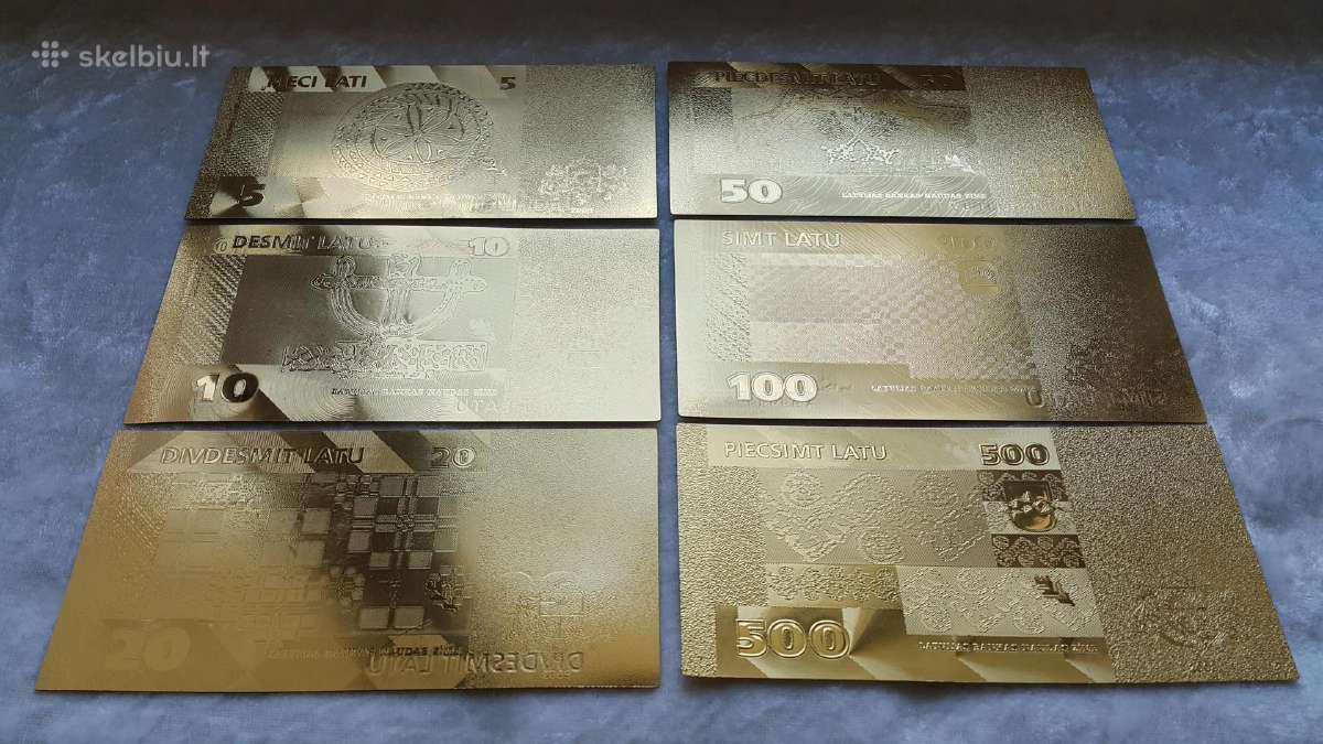 Suvenyriniai aukso spalvos euro banknotai - nuotraukos Nr. 6