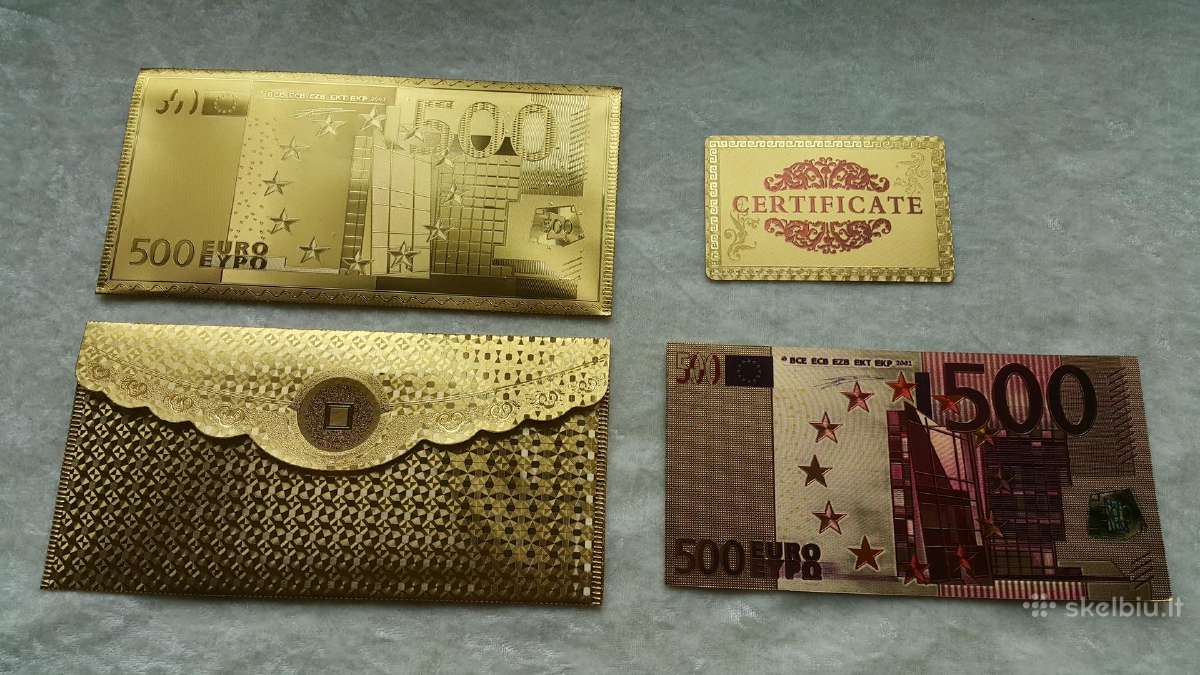Suvenyriniai aukso spalvos euro banknotai - nuotraukos Nr. 14