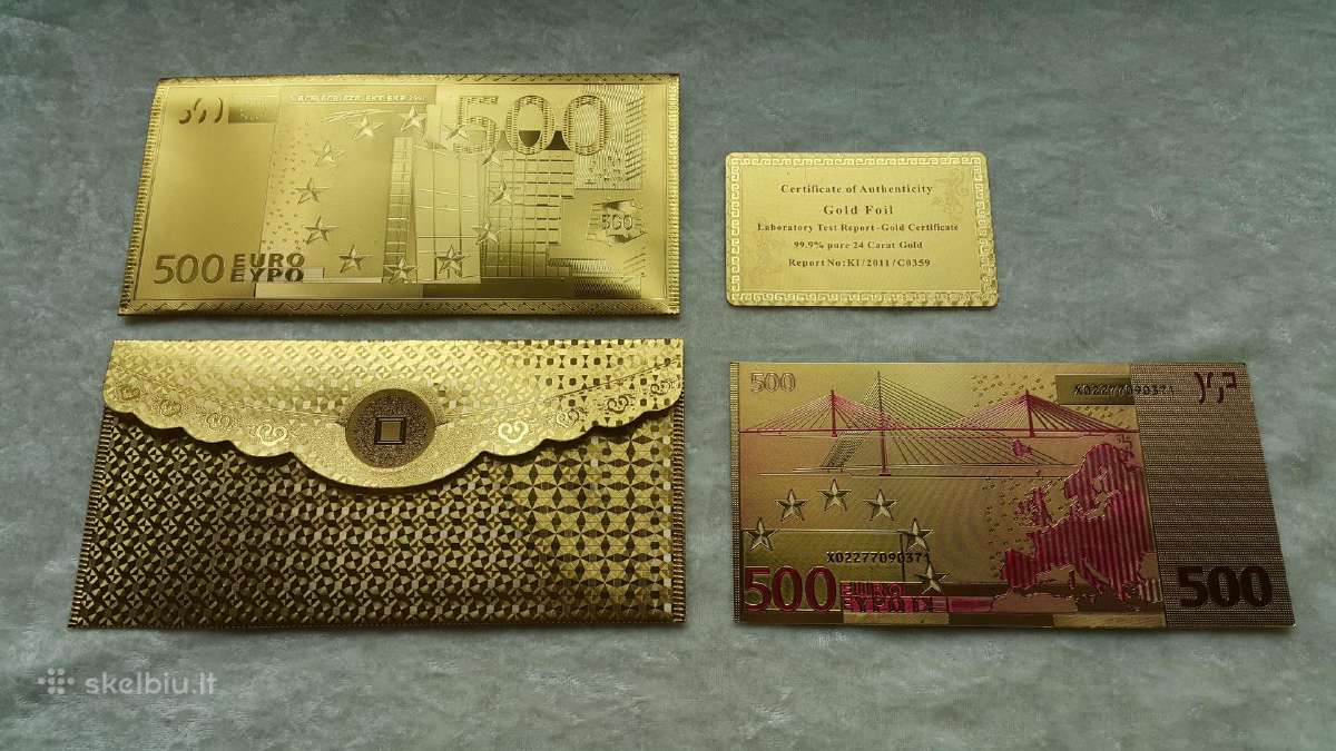 Suvenyriniai aukso spalvos euro banknotai - nuotraukos Nr. 15