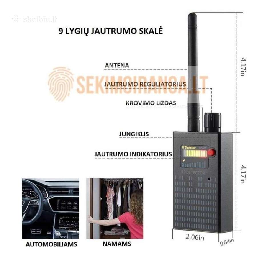 Blakiu detektorius aptinka sekimo iranga GPS Gsm - nuotraukos Nr. 3