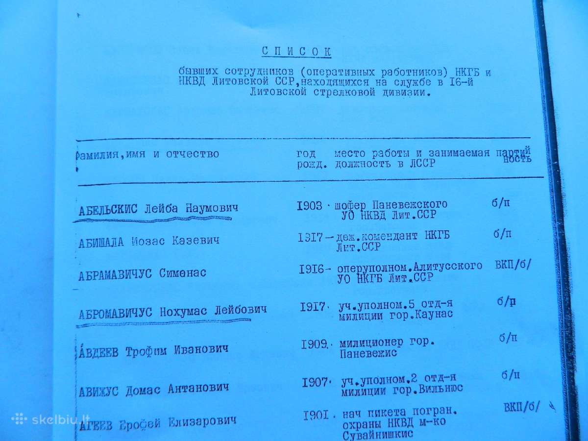 Nkvd Kgb buvusiu visos Lietuvos darbuotoju 90 lapu - nuotraukos Nr. 2