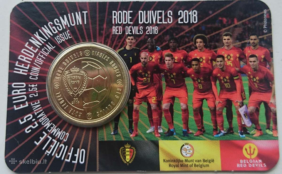 Belgijos kolekcinės 2.5€ monetos kortelėse