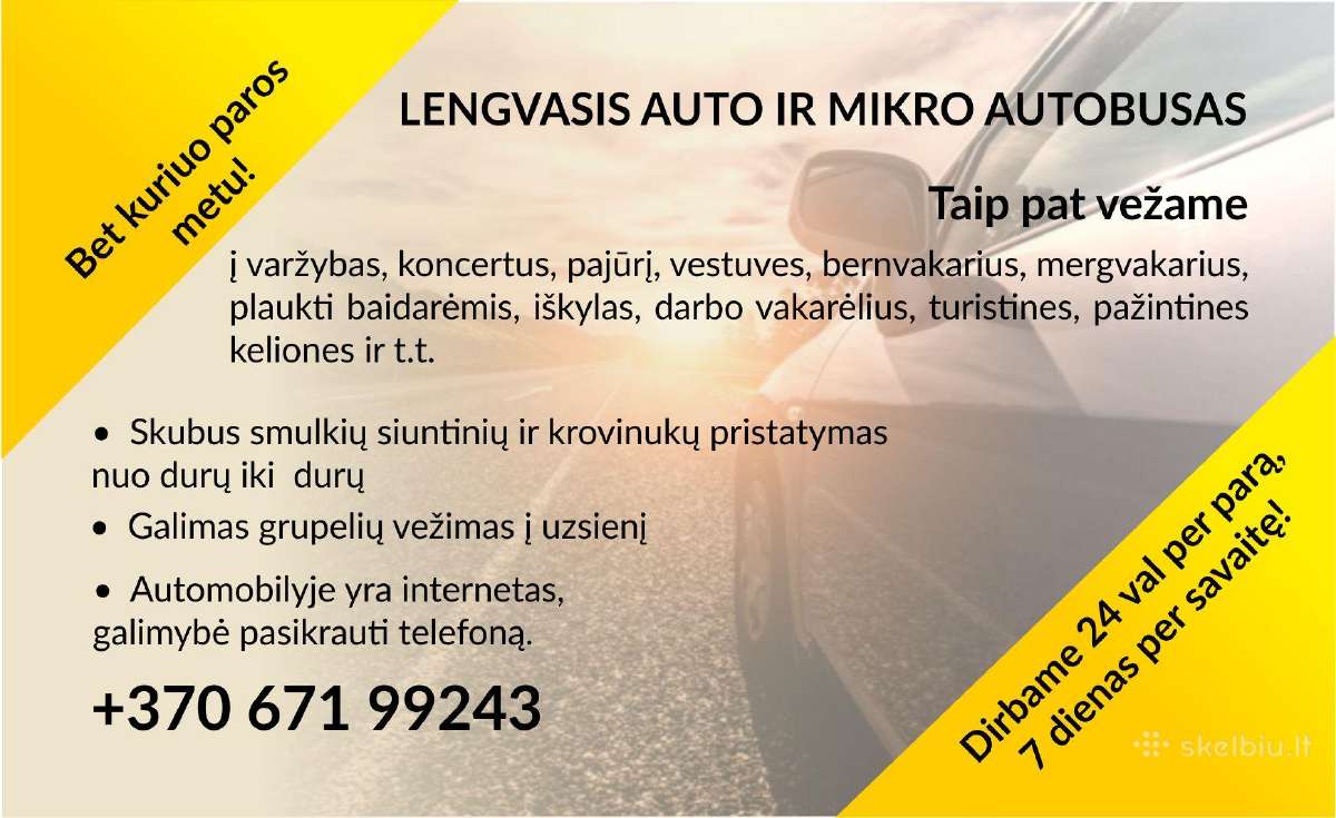 Keleivių vežimas i oro uostą ir kiti pavežėjimai - nuotraukos Nr. 2