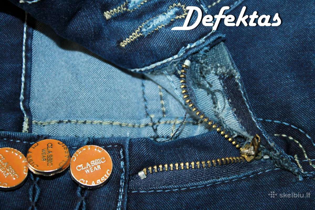 Capri džinsai mergaitei su nedideliu defektuku - nuotraukos Nr. 3
