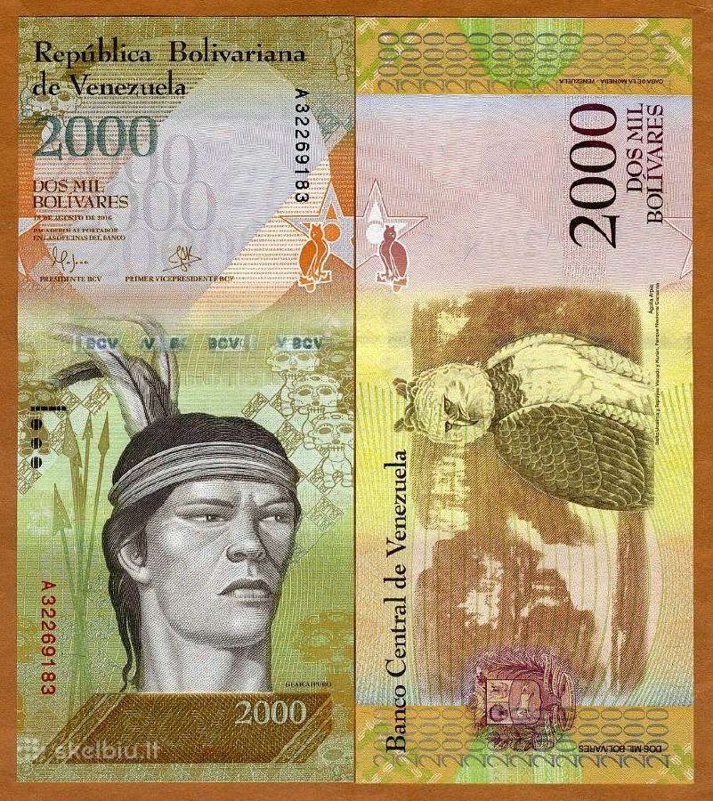 Venesuela 2000 Bolivares 2016(2017)m. P96 Unc | Skelbiu.lt Venesuela 2000 Bolivares 2016(2017)m. P96 Unc