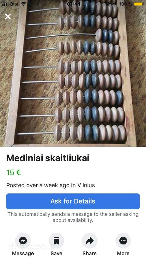 Parduodu medinius skaitliukus
