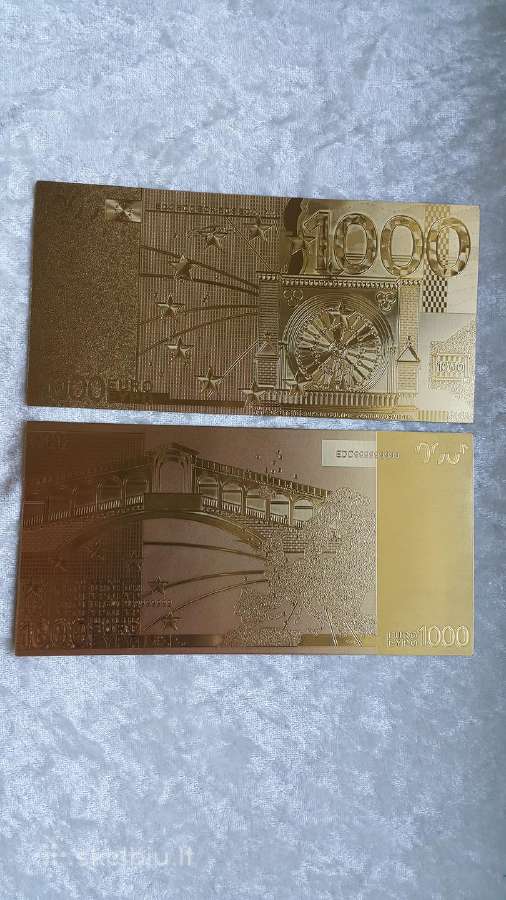 Suvenyriniai aukso spalvos euro banknotai - nuotraukos Nr. 17