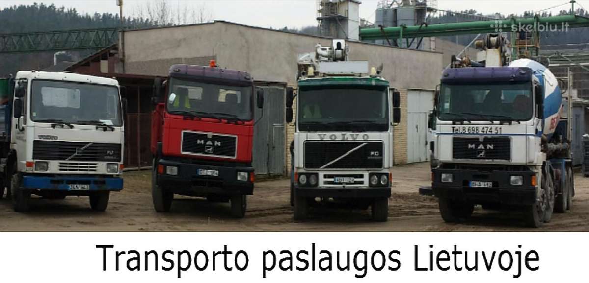 Betonas, žvyras, smėlis ir kt. Pervežimas