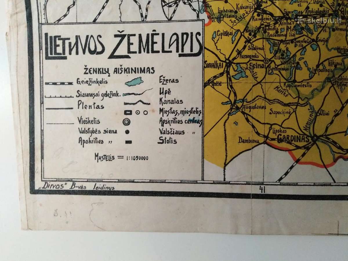 Tarpukariniai Lietuvos žemelapiai - nuotraukos Nr. 2