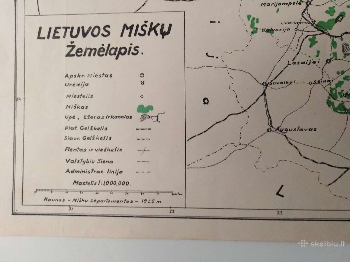 Tarpukariniai Lietuvos žemelapiai - nuotraukos Nr. 11
