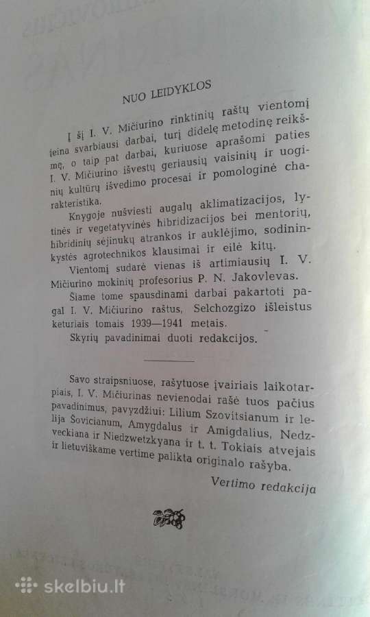 Mičiurino raštai 1951m.knyga - nuotraukos Nr. 4