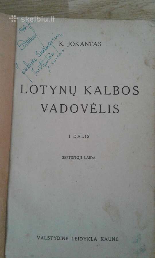 K. Jokantas -lotynų k.vadovėliai 1943 m. - nuotraukos Nr. 2
