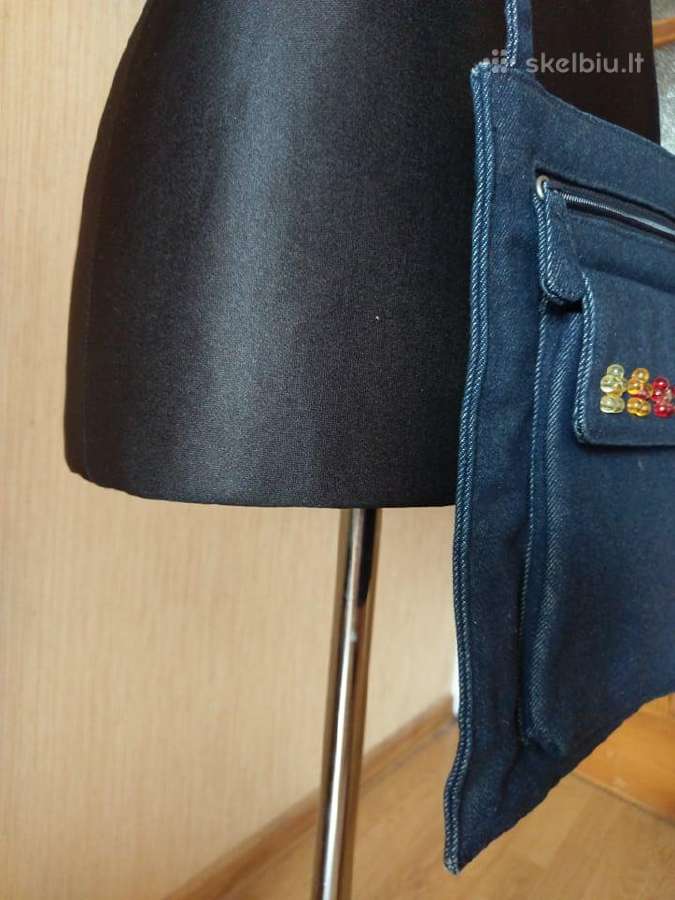Puiki džinsinė rankinė, puošta karoliukais - nuotraukos Nr. 3