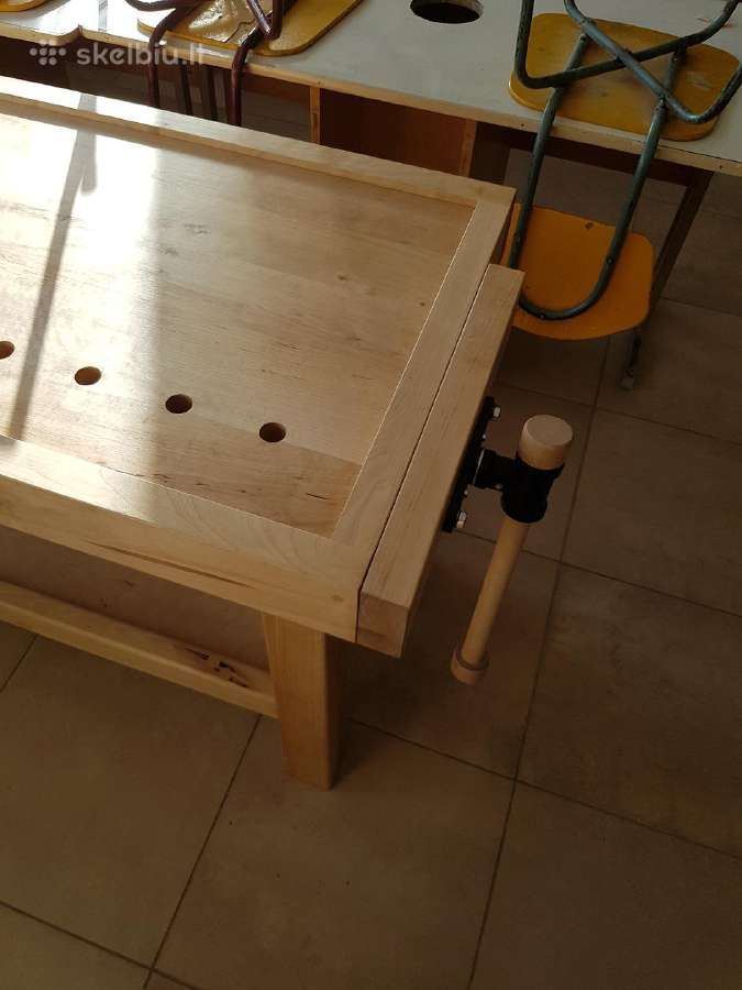 Mediniai stalai mokykloms. Mediniai darbastaliai - nuotraukos Nr. 9