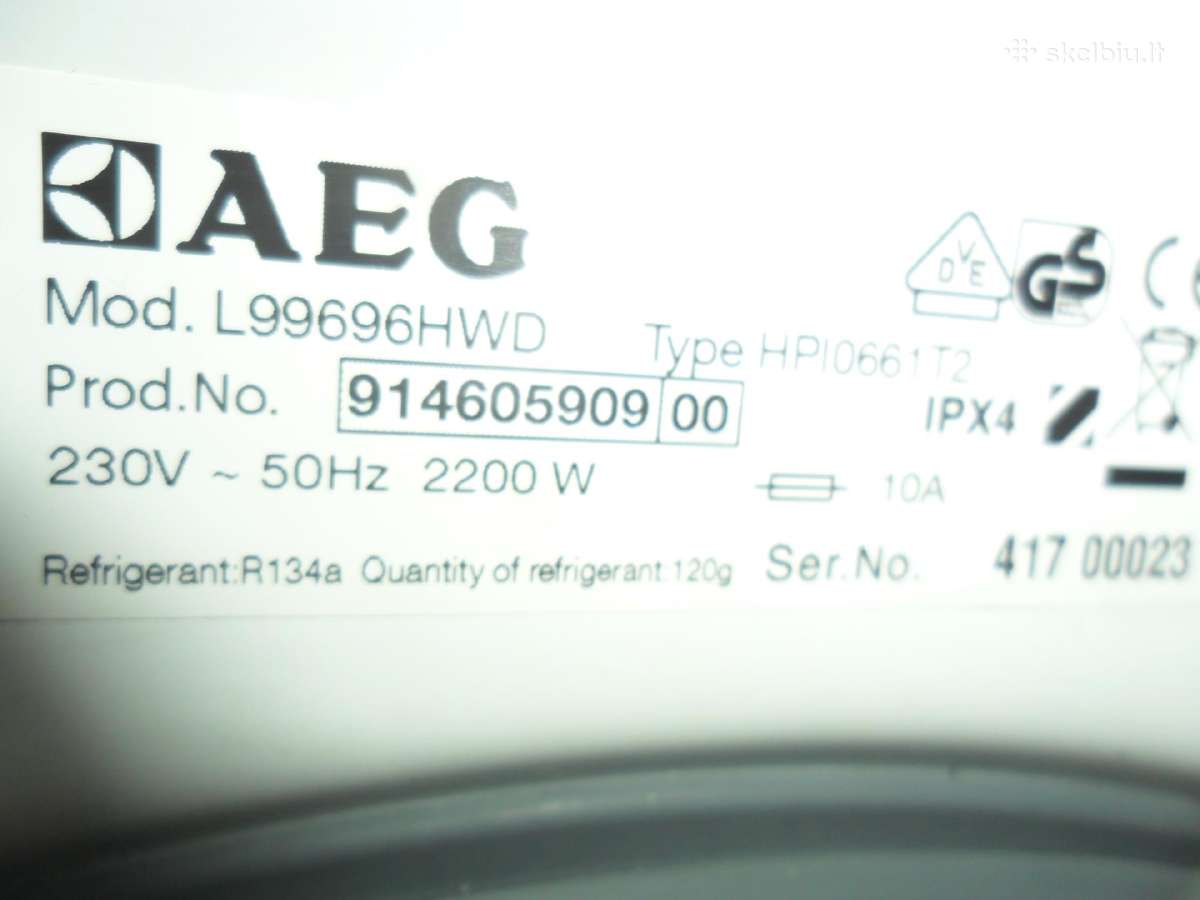 Skalbimo Masina Su Dziovykle Aeg L99696hwd - nuotraukos Nr. 5