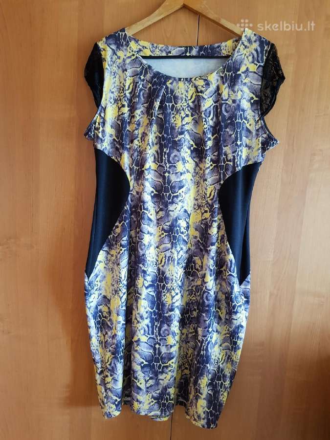 Geltonai juoda suknelė - nuotraukos Nr. 2